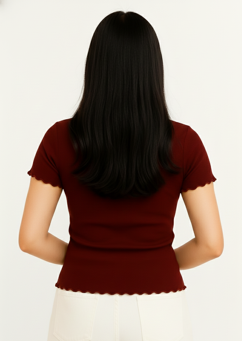 Half Sleeve Wide Neck Crop Top