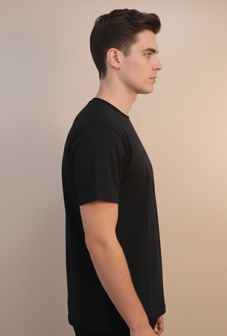 REGULAR FIT PLAIN T-SHIRT WITH LOGO