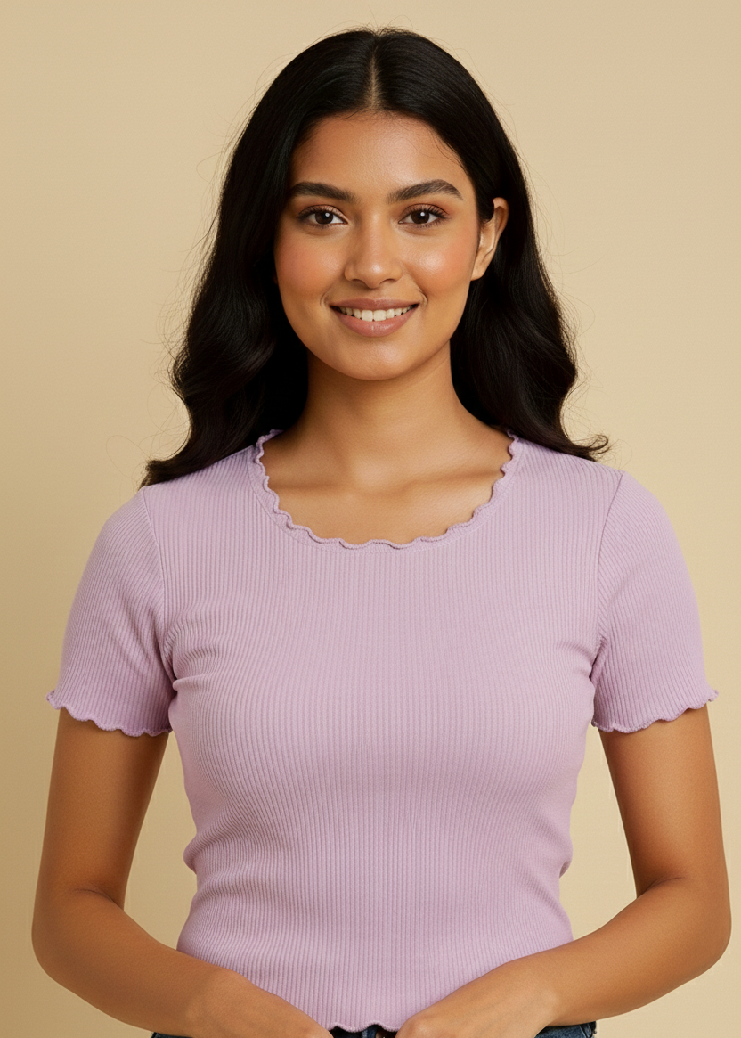 Half Sleeve Wide Neck Crop Top