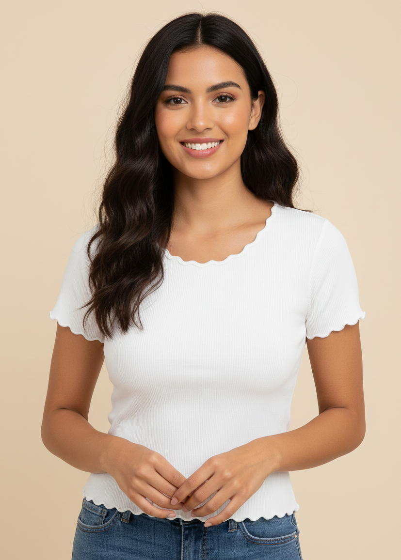 Half Sleeve Wide Neck Crop Top