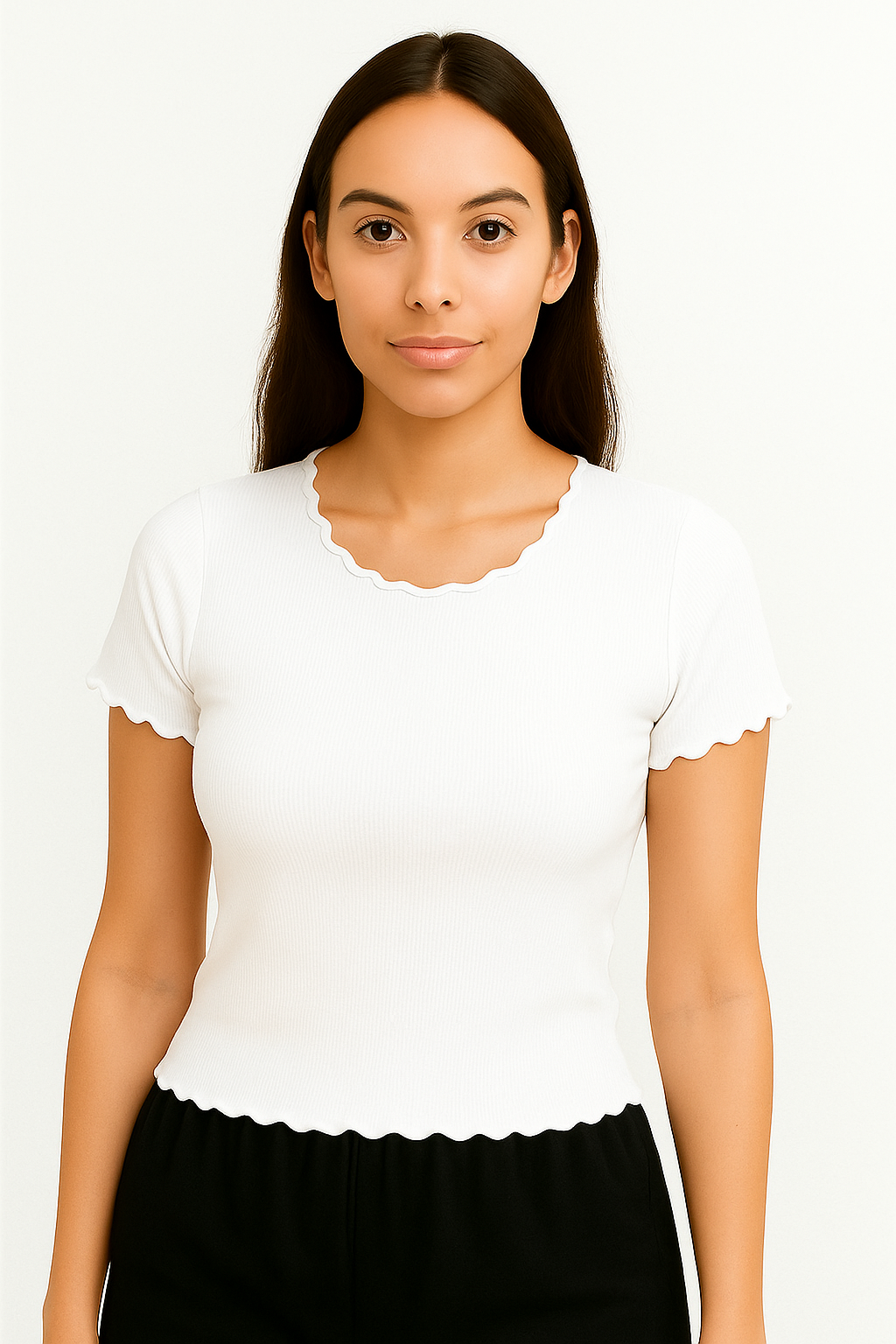 Half Sleeve Wide Neck Crop Top