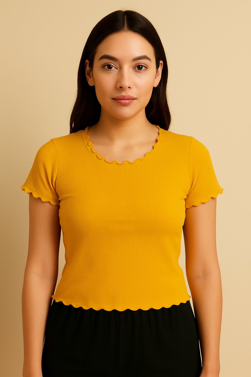 Half Sleeve Wide Neck Crop Top