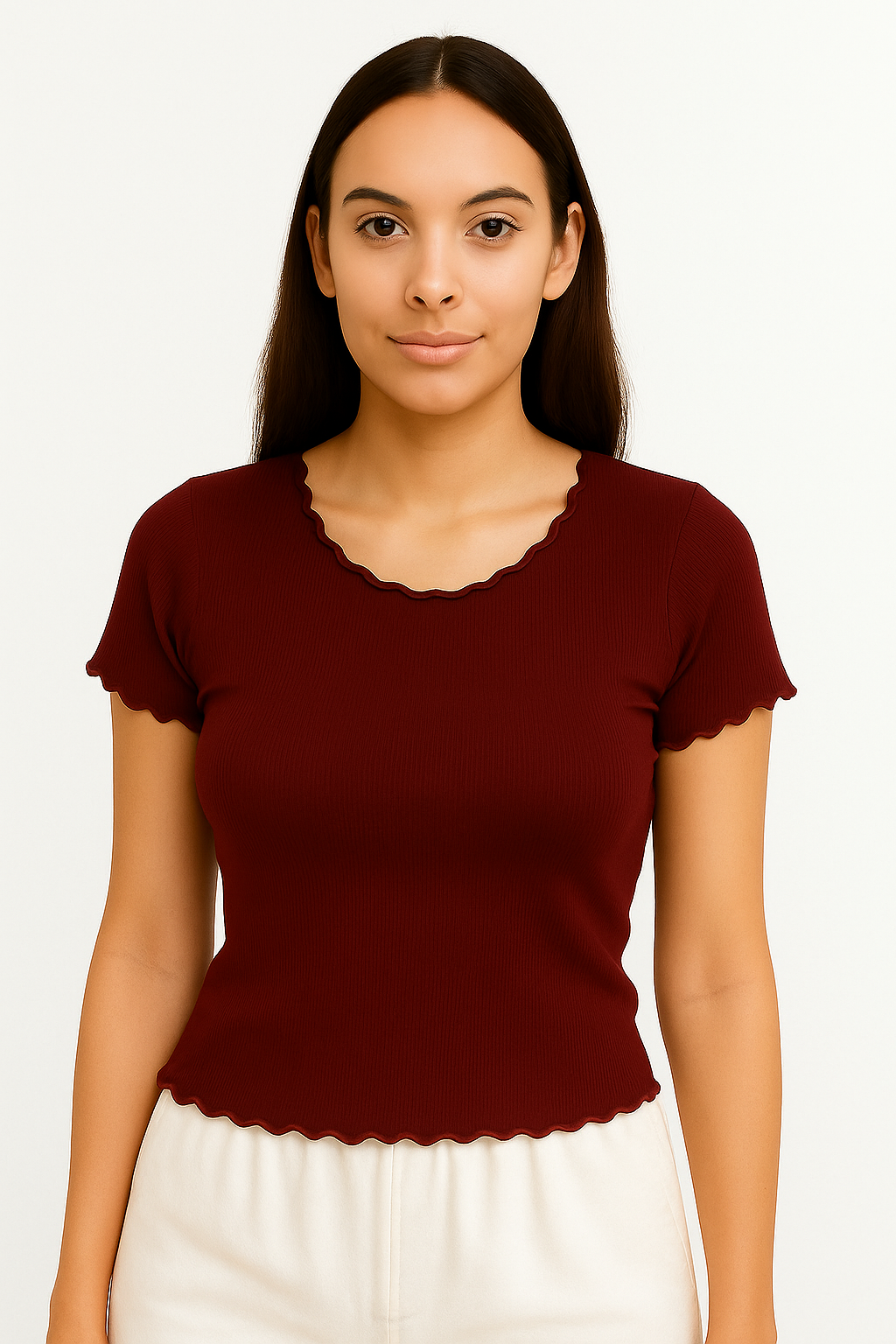 Half Sleeve Wide Neck Crop Top