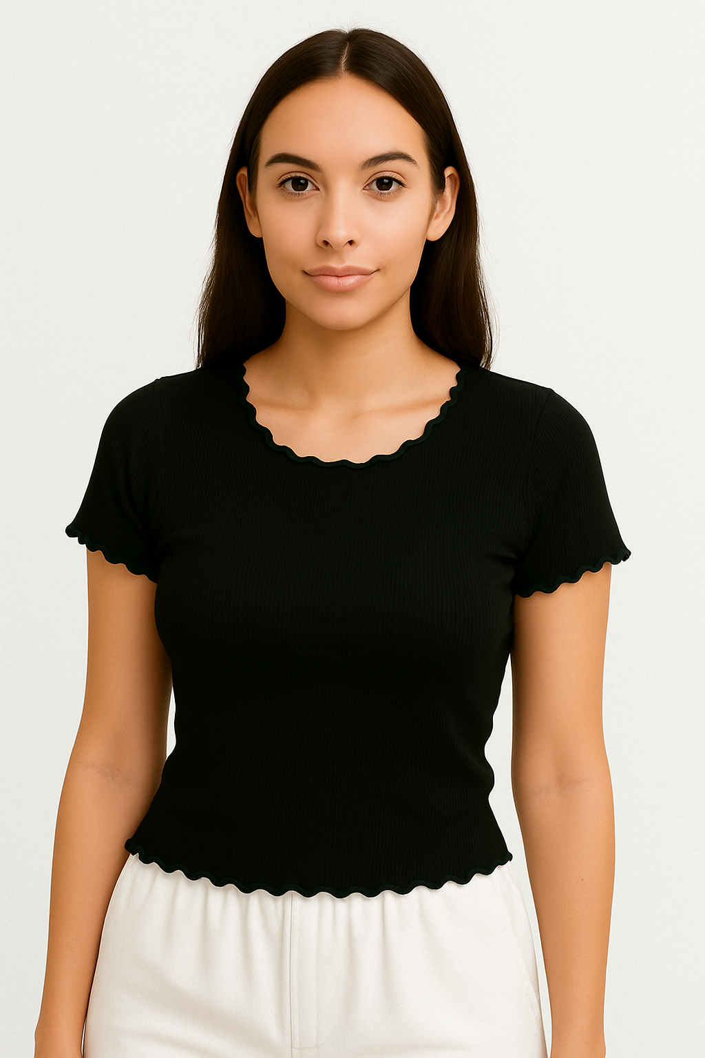 Half Sleeve Wide Neck Crop Top